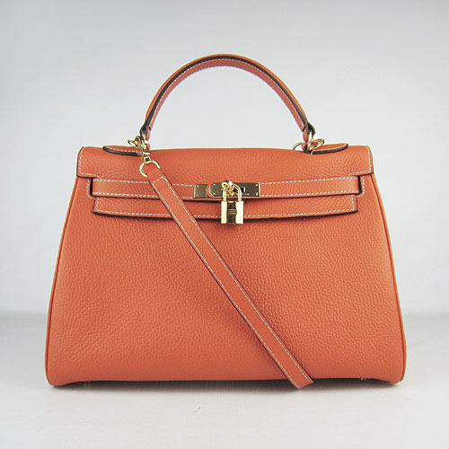 7A Replica Hermes Kelly 32cm Togo Leather Bag Orange 6108 - Click Image to Close